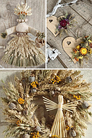 Віночки із сухоцвітів та вироби з натуральних матеріалів для декору
