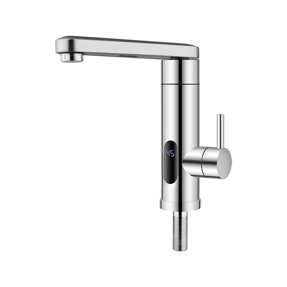 Проточний водонагрівач WEZER SDS-H06T, поворотний вилив (3,3 кВт + датчик темп.), нержавіюча сталь, фото 1