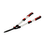 Ножиці по живоплоту з гофрованим лезами і телескопічною алюмінієвою ручкою для стебел Ø≤6мм (l66-83см) леза l22 см Yato YT-88213, фото 5