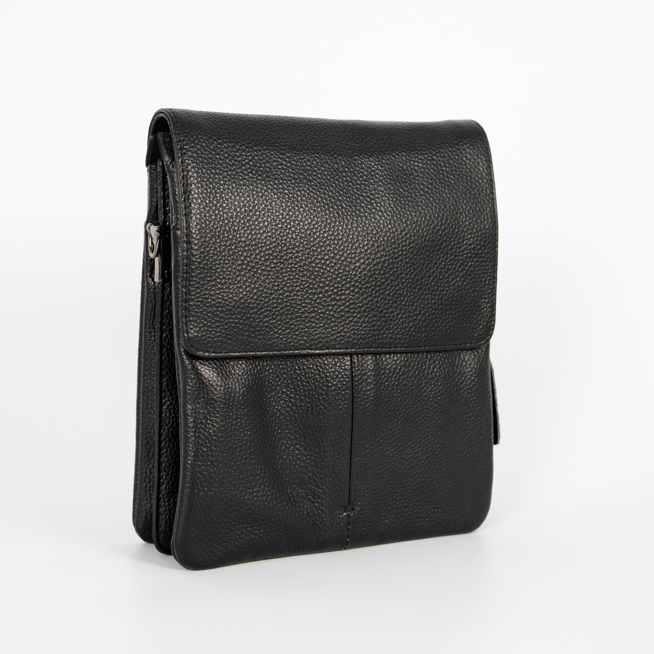 Чоловіча сумка з натуральної шкіри з клапаном, середня, фото 1