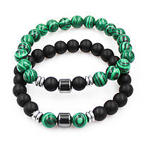 Набір браслетів чорного і зеленого кольору (2 шт.) 372003