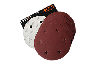 GTM Шліфкруг з отв. 215мм Р-60, липучка, (5шт.) для шліфмаш. SZB-225FV-2 (жираф)