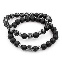 Набір браслетів вулканічний камінь (2 шт.) 372005