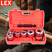 Набор плашек LEX LXRS6EL 6 шт 1/4", 3/8", 1/2", 3/4", 1", 1 1/4" Трещотка