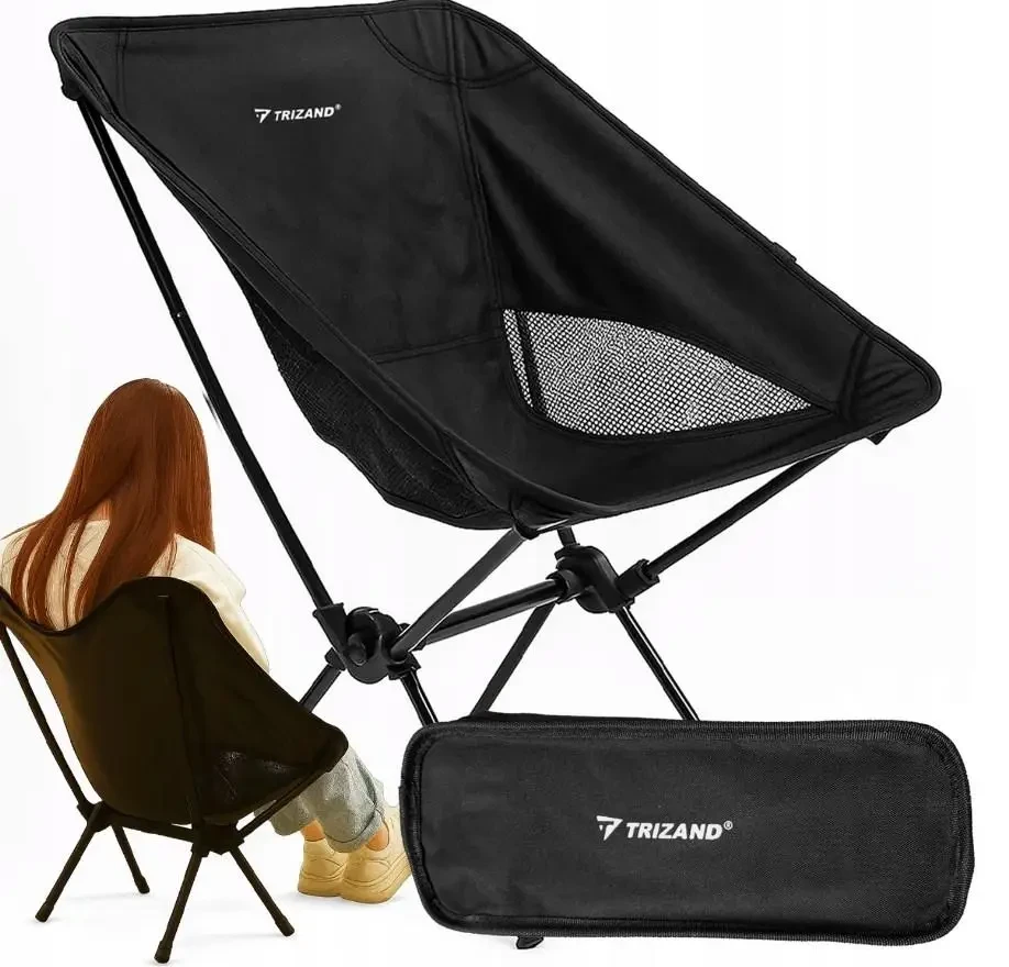 Складний стілець для подорожей TRIZAND 25074, легкий кемпінговий стілець, навантаження до 120 кг, фото 1