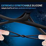 Подвійне кільце з вібрацією для продовження статевого акту, Кільце з відростком для стимуляції клітора, Інтимн, фото 8