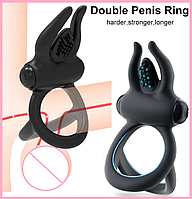 Подвійне кільце з вібрацією для продовження статевого акту, Кільце з відростком для стимуляції клітора, Інтимн