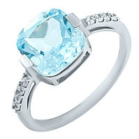 Срібне кільце Proba з натуральним топазом 3.732ct, вага виробу 2,28 г (0461694) 18 розмір