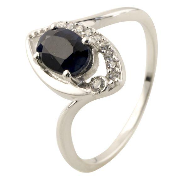 Срібне кільце Proba з натуральним сапфіром, вага виробу 2,02 г (0508160) 17 розмір, фото 1