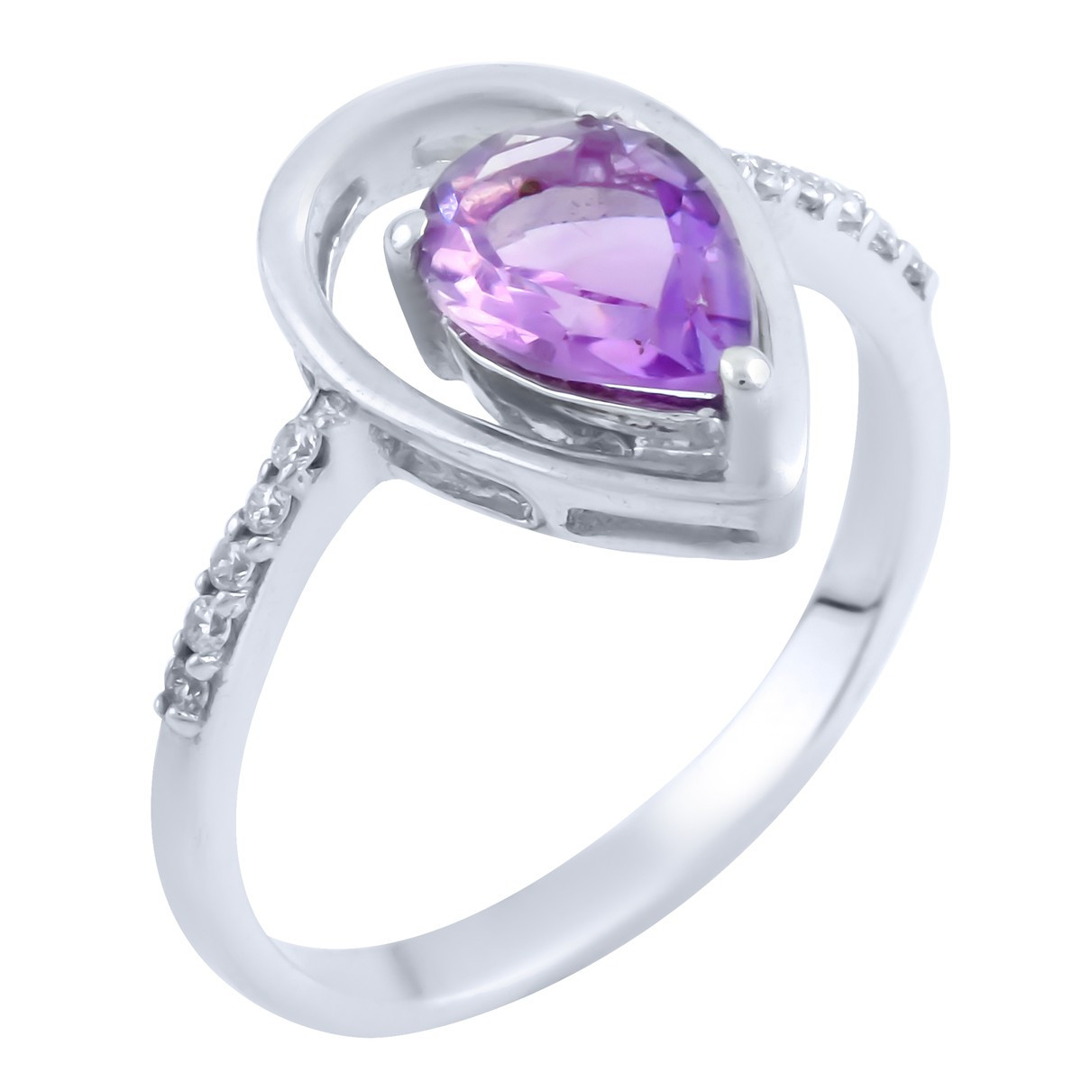 Срібне кільце Proba з натуральним аметистом, вага виробу 2,7 г (0515380) 18 розмір, фото 1