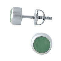 Срібні сережки Proba з натуральним смарагдом 0.92ct (0923703)