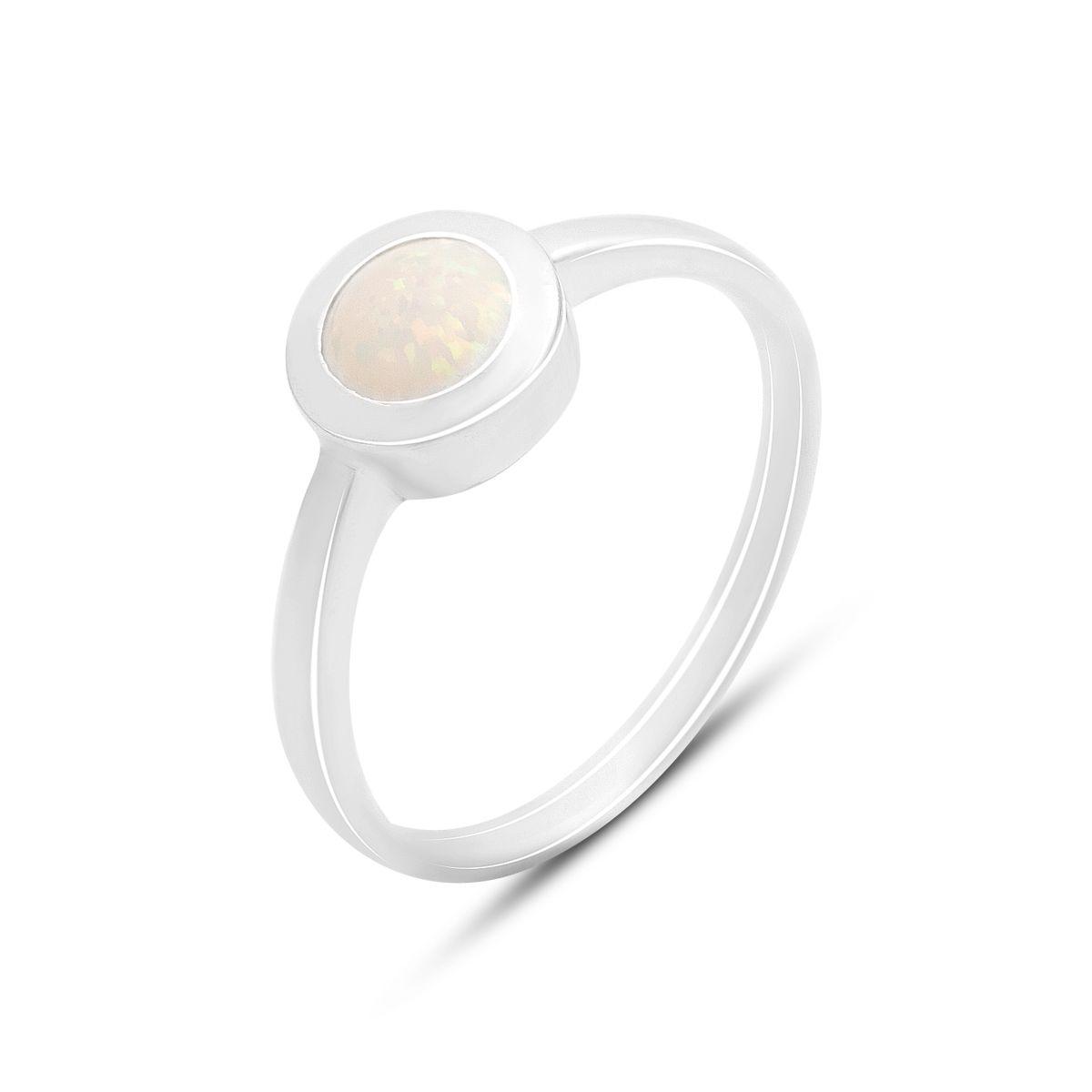 Срібне кільце Proba з опалом 0.3ct, вага виробу 2,02 г (1189450) 17.5 розмір, фото 1