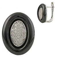 Срібні сережки Proba з керамікою (1220795)