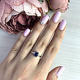 Срібне кільце Proba із сапфіром nano 0.65ct, вага виробу 2,12 г (1509791) 17 розмір, фото 3