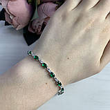 Срібний браслет Proba зі смарагдом nano 5.33ct, вага виробу 7,18 г (1513682) 1720 розмір, фото 3