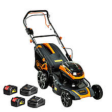 GTM Газонокосарка акум. BLM48H-SP, 2*18В, захват 48см, самохідна, +АКБ 4Аг-2шт., ЗП-2шт.