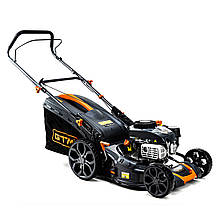 GTM Газонокосарка бенз. LM48, 5к.с., ширина захвату 48см, висота скош. 30-80мм, травозбірник 70л, несамохідна