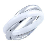 Срібне кільце Proba з керамікою, вага виробу 5,8 г (1734438) 17 розмір