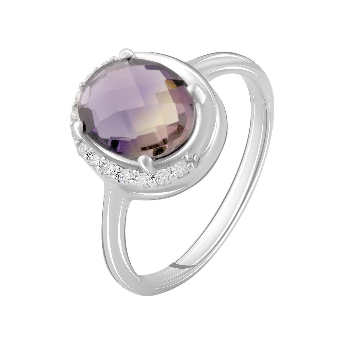 Срібне кільце Proba з аметрином nano 2.215ct, вага виробу 3,21 г (2088660) 17.5 розмір, фото 1