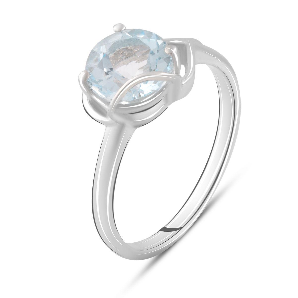 Срібне кільце Proba з натуральним топазом 2.6ct, вага виробу 3,01 г (2089377) 18 розмір, фото 1