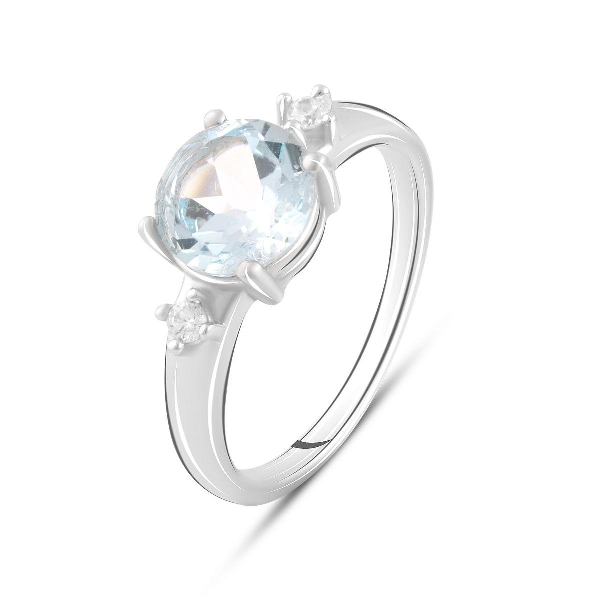 Срібне кільце Proba з натуральним топазом 2.362ct, вага виробу 2,97 г (2089407) 18 розмір, фото 1