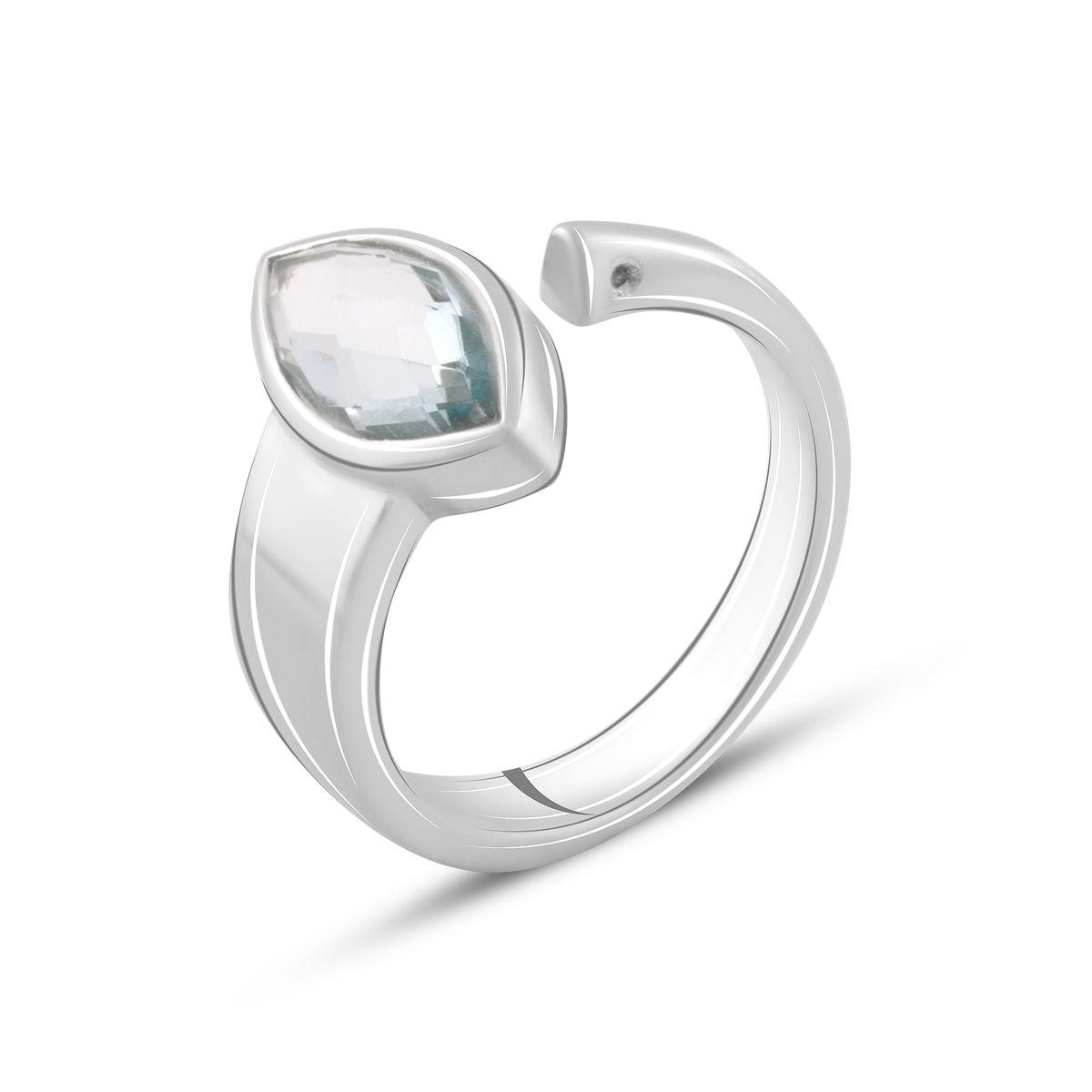 Срібне кільце Proba з натуральним топазом 2.088ct, вага виробу 3,86 г (2089476) 18.5 розмір, фото 1