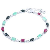 Срібний браслет Proba з натуральним сапфіром 8.4ct, смарагдом, рубіном, вага виробу 7,83 г (1842980) 1720