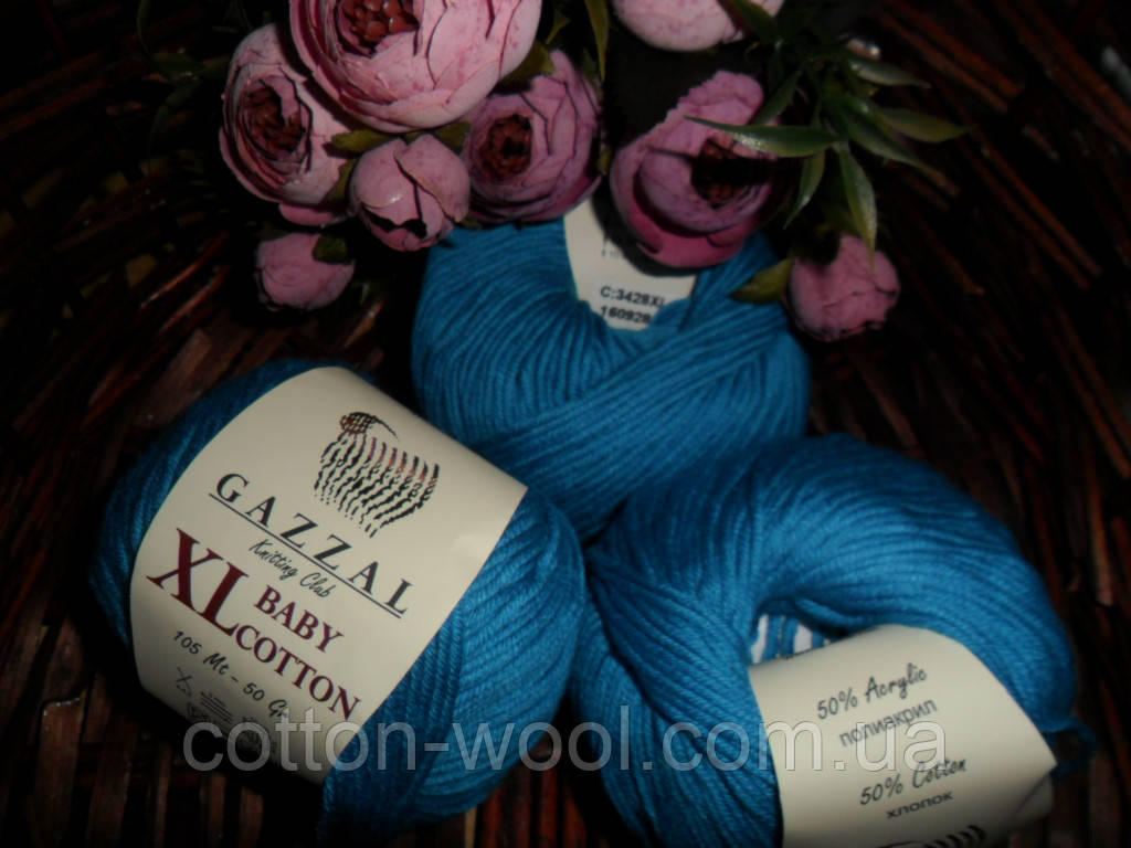 Gazzal Baby cotton XL (Бебі котон ХЛ) 3428 бірюза темна