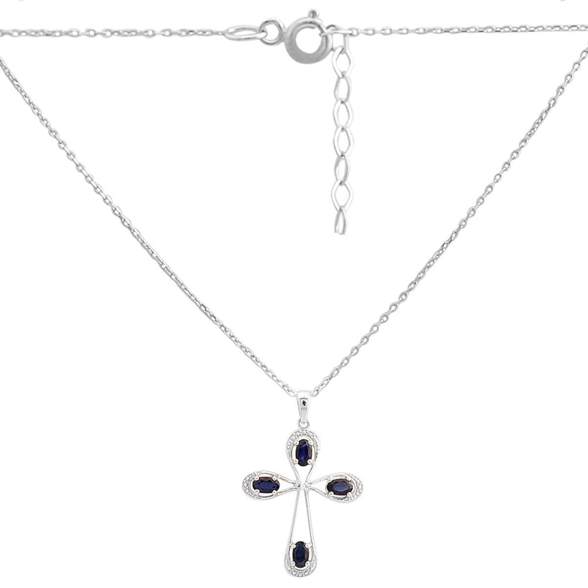 Срібне кольє Proba з натуральним сапфіром 1.152ct, вага виробу 3,88 г (2167631) 450500 розмір, фото 1