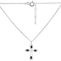 Срібне кольє Proba з натуральним сапфіром 1.152ct, вага виробу 3,88 г (2167631) 450500 розмір