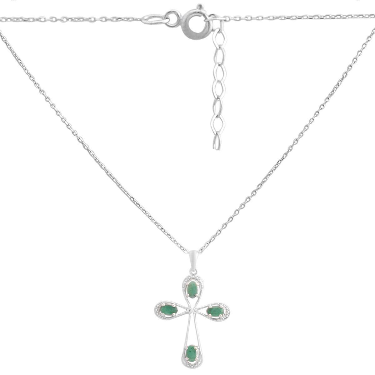 Срібне кольє Proba з натуральним смарагдом 0.879ct, вага виробу 3,89 г (2167655) 450500 розмір, фото 1