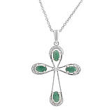 Срібне кольє Proba з натуральним смарагдом 0.879ct, вага виробу 3,89 г (2167655) 450500 розмір, фото 2