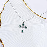 Срібне кольє Proba з натуральним смарагдом 0.879ct, вага виробу 3,89 г (2167655) 450500 розмір, фото 5