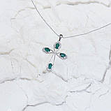 Срібне кольє Proba з натуральним смарагдом 0.879ct, вага виробу 3,89 г (2167655) 450500 розмір, фото 6