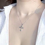 Срібне кольє Proba з натуральним смарагдом 0.879ct, вага виробу 3,89 г (2167655) 450500 розмір, фото 7