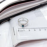 Срібне кільце Proba з топазом Лондон Блю 0.32ct, вага виробу 4,03 г (2167709) 17.5 розмір, фото 3