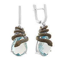 Срібні сережки Proba з натуральним топазом 20.183ct (2167730)