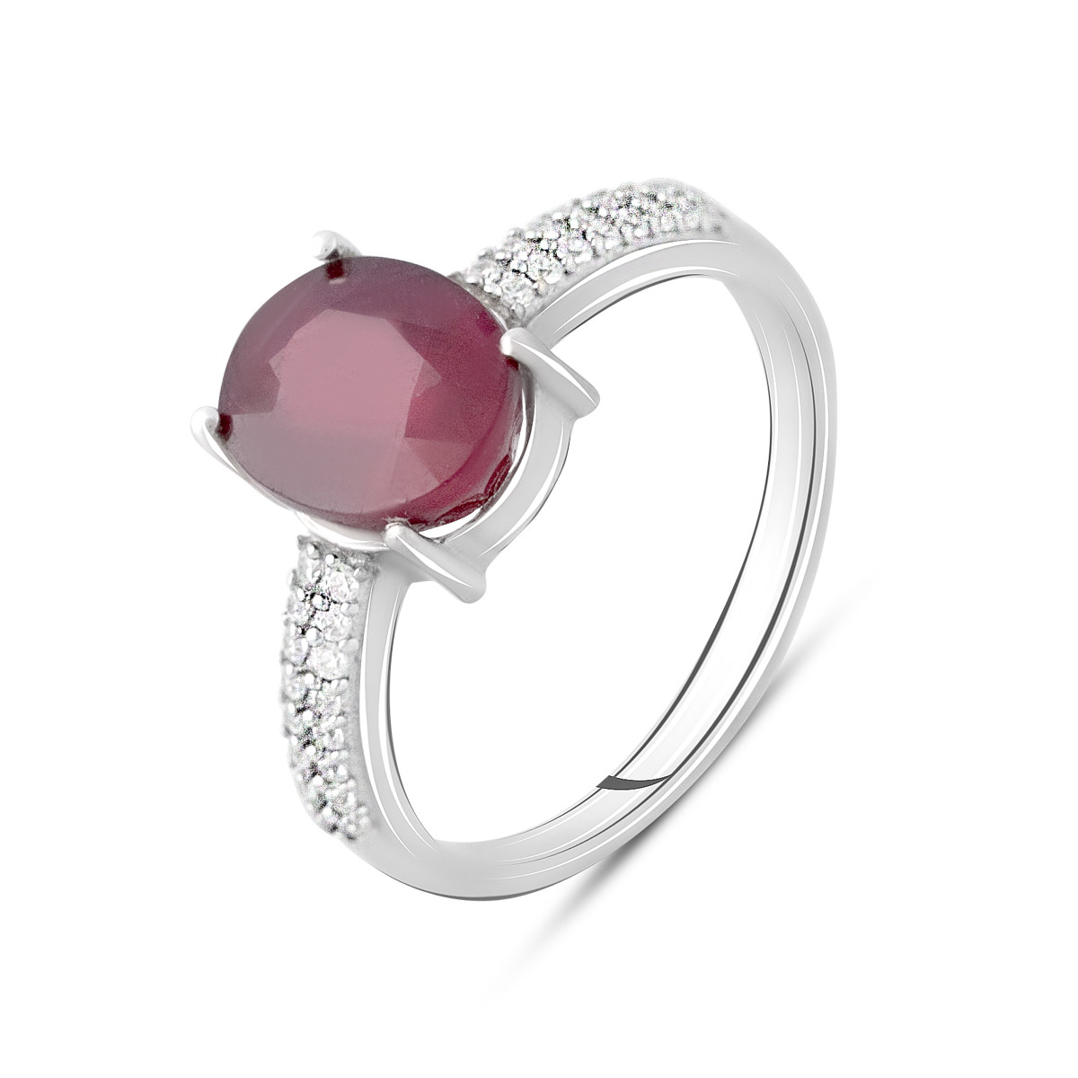 Срібне кільце Proba з натуральним рубіном, вага виробу 3,14 гр (2092681) 18 розмір, фото 1