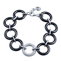 Срібний браслет Proba з керамікою, вага виробу 24,89 г (1904237) 1822 розмір