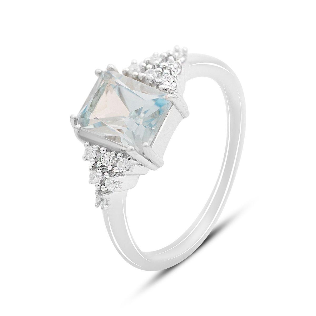 Срібне кільце Proba з натуральним топазом 2.13ct, вага виробу 2,85 г (2167808) 17.5 розмір, фото 1