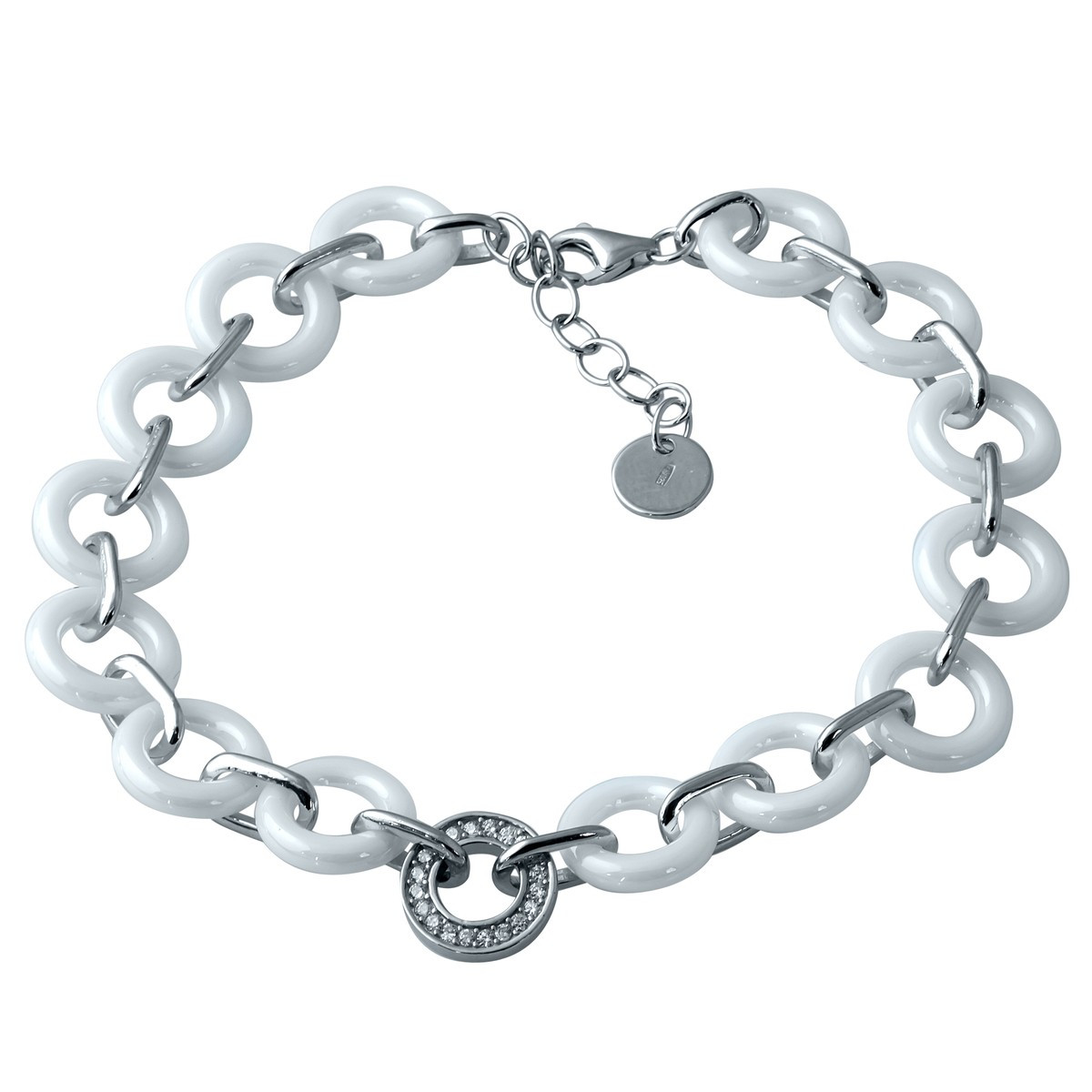 Срібний браслет Proba з керамікою, вага виробу 11,44 г (1909607) 1720 розмір, фото 1