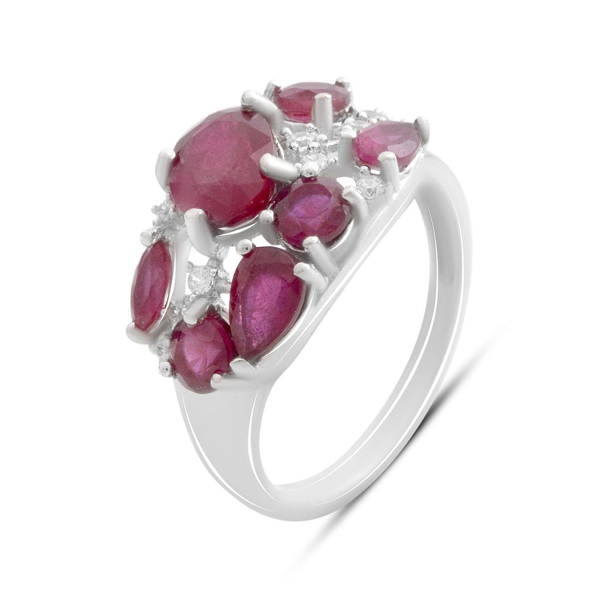 Срібне кільце Proba з натуральним рубіном 4.235ct, вага виробу 4,2 г (2187905) 17.5 розмір, фото 1
