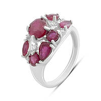 Срібне кільце Proba з натуральним рубіном 4.235ct, вага виробу 4,2 г (2187905) 17.5 розмір