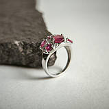 Срібне кільце Proba з натуральним рубіном 4.235ct, вага виробу 4,2 г (2187905) 17.5 розмір, фото 2