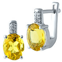 Срібні сережки Proba з цитрином nano (1917381)