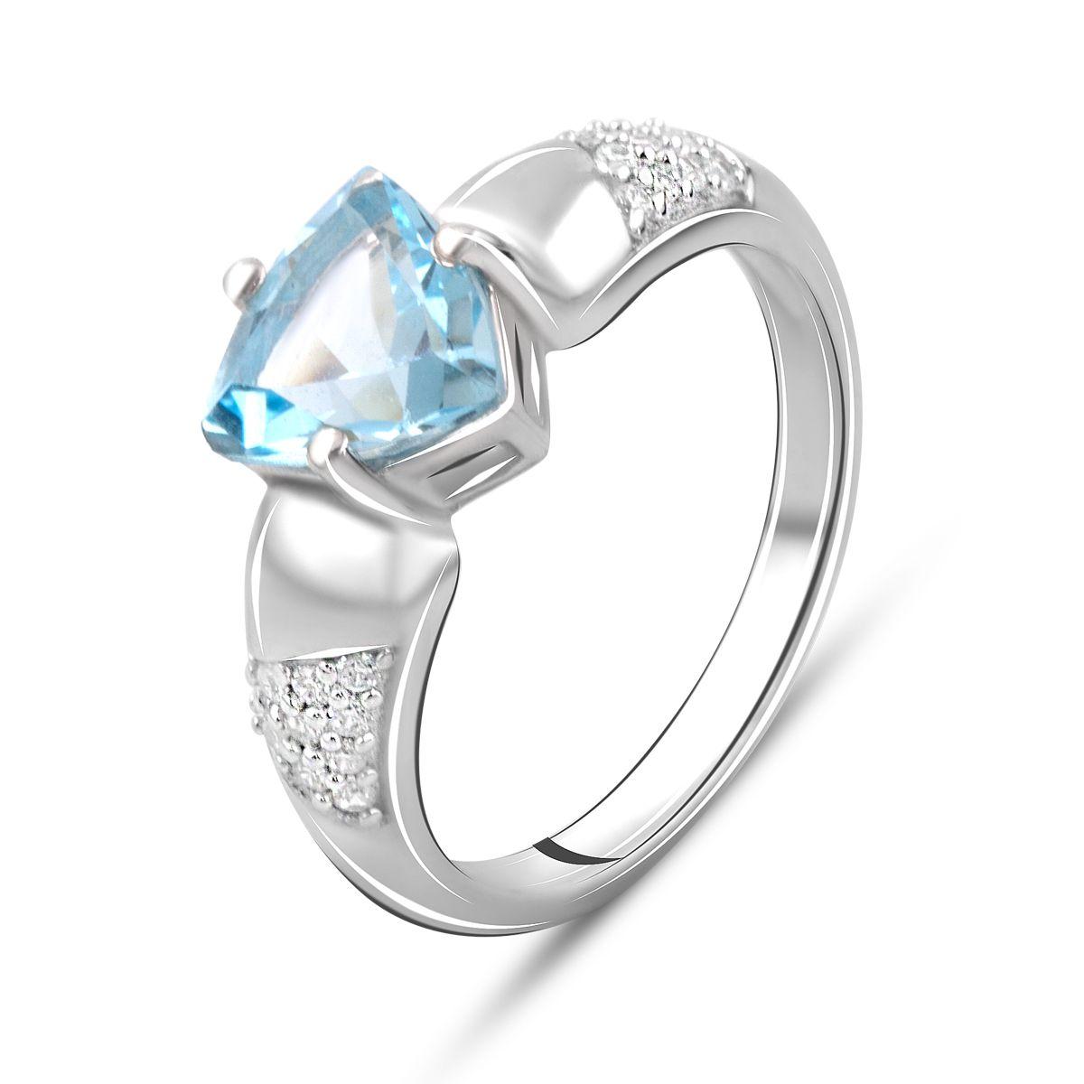 Срібне кільце Proba з натуральним топазом 2.275ct, вага виробу 3,52 г (2097167) 17 розмір, фото 1