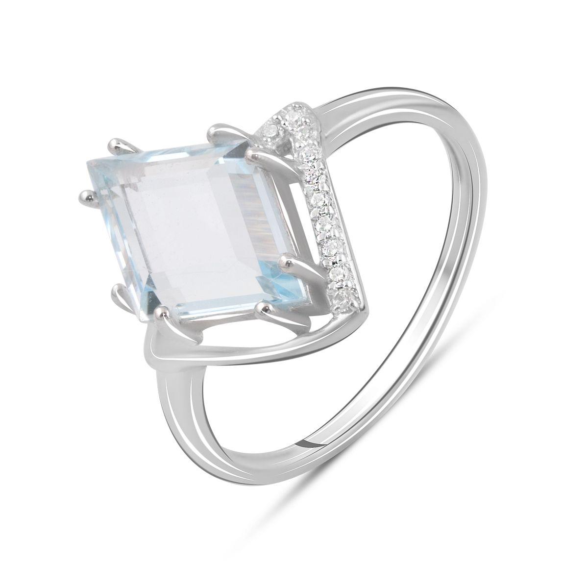 Срібне кільце Proba з натуральним топазом 3.543ct, вага виробу 3,32 г (2097228) 18.5 розмір, фото 1