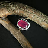 Срібне кільце Proba з натуральним рубіном 6.048ct, вага виробу 5,98 г (2188001) 17.5 розмір, фото 3