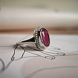 Срібне кільце Proba з натуральним рубіном 6.048ct, вага виробу 5,98 г (2188001) 17.5 розмір, фото 5