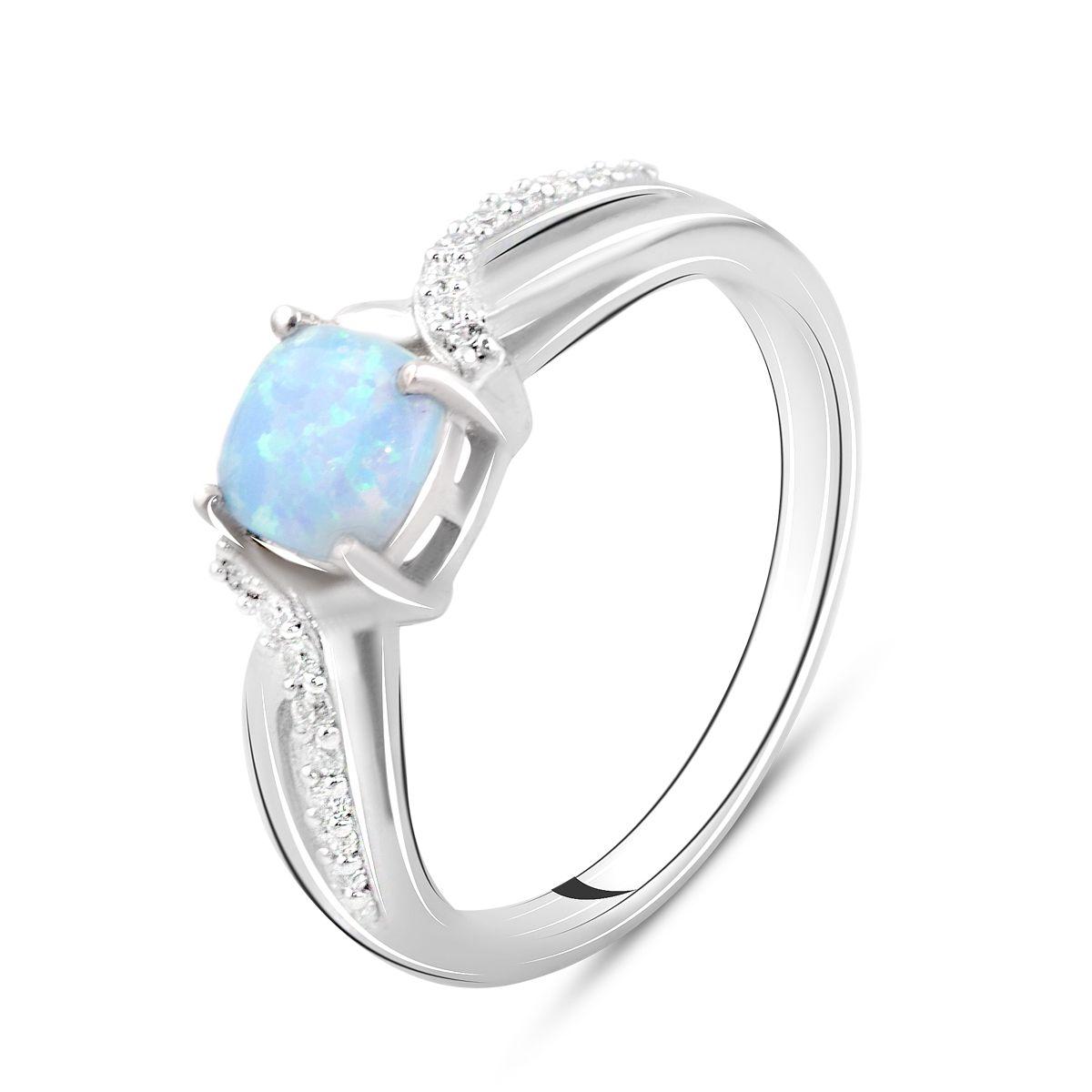 Срібне кільце Proba з опалом 0.373ct, вага виробу 2,82 г (2097457) 17 розмір, фото 1